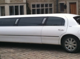 White Limousine for wedding hire in Andover